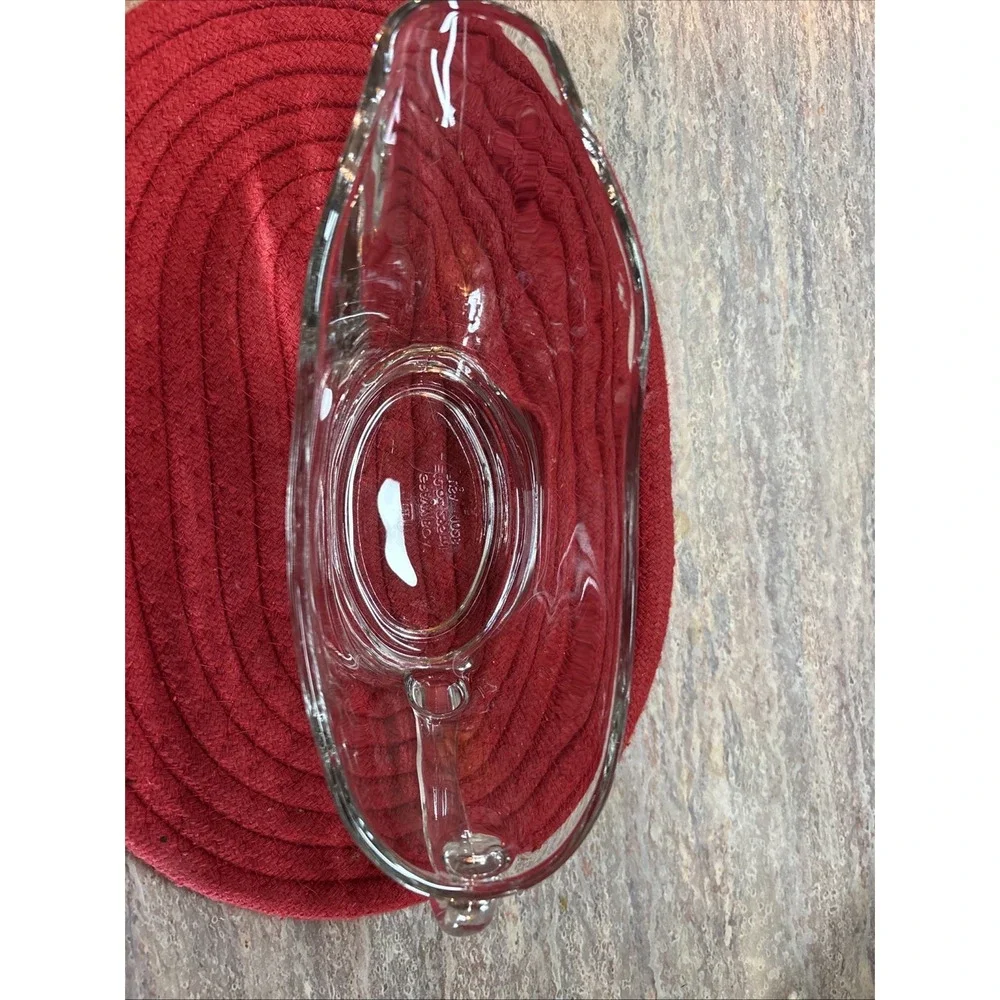 Vintage Gravy Boat Anchor Hocking Clear Glass 10 Ounce Made in USA 1028 (D)